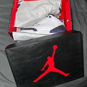 White and Purple Air Jordan Sneakers